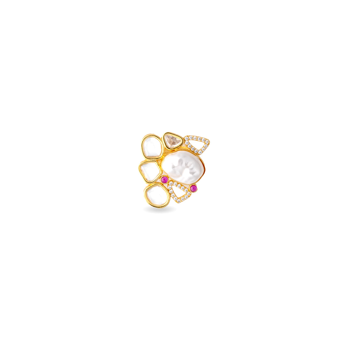 Pearl Kundan Art Ring