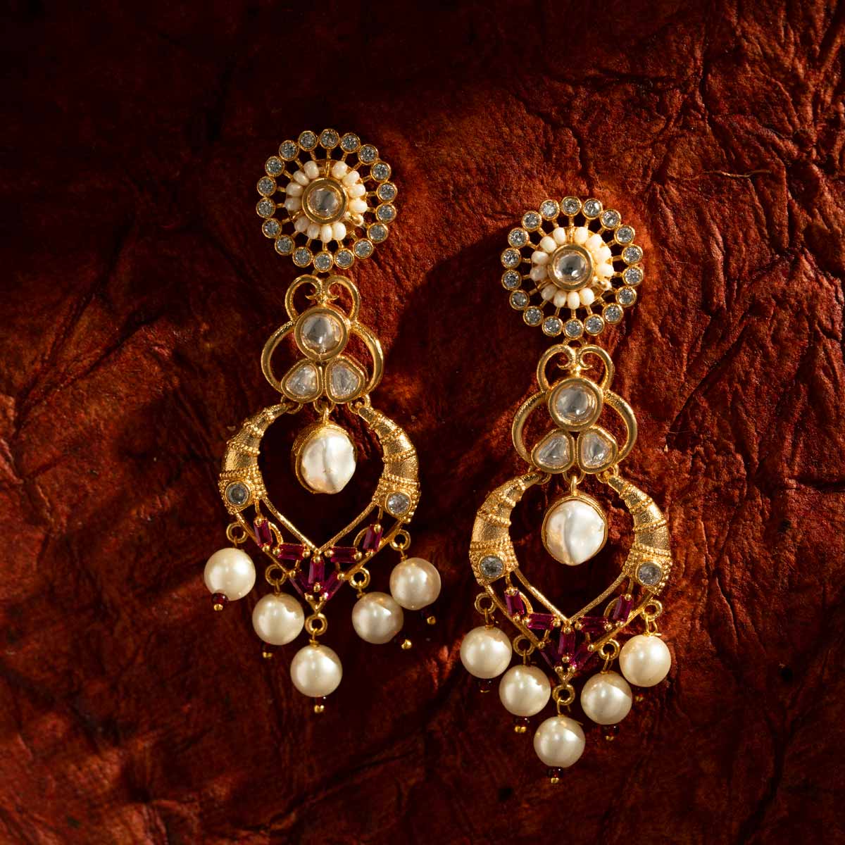 Meenakari Chand Hoops