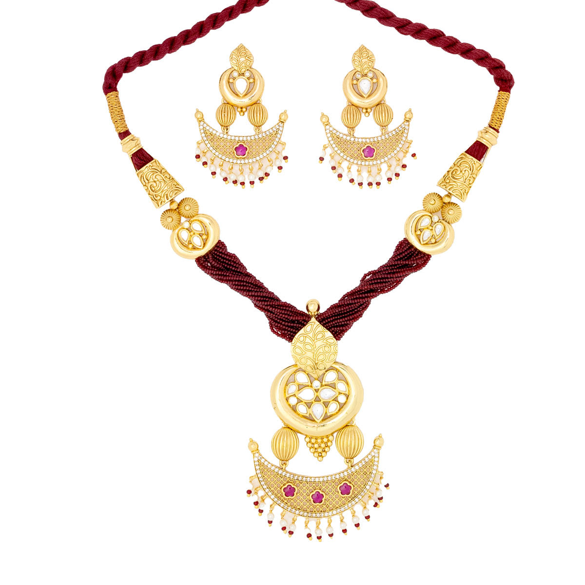 Regal Red Dori Necklace Set