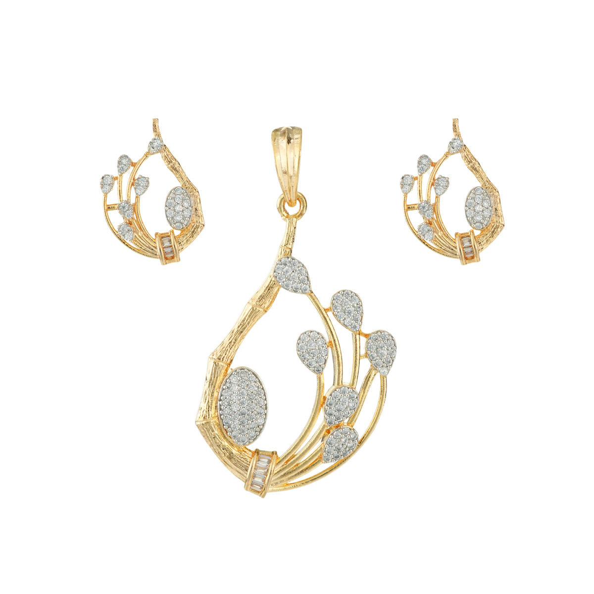 Elegant Drop Pendant Set with Earrings