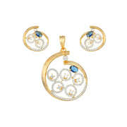 Contemporary Circular Pendant Set with Earrings