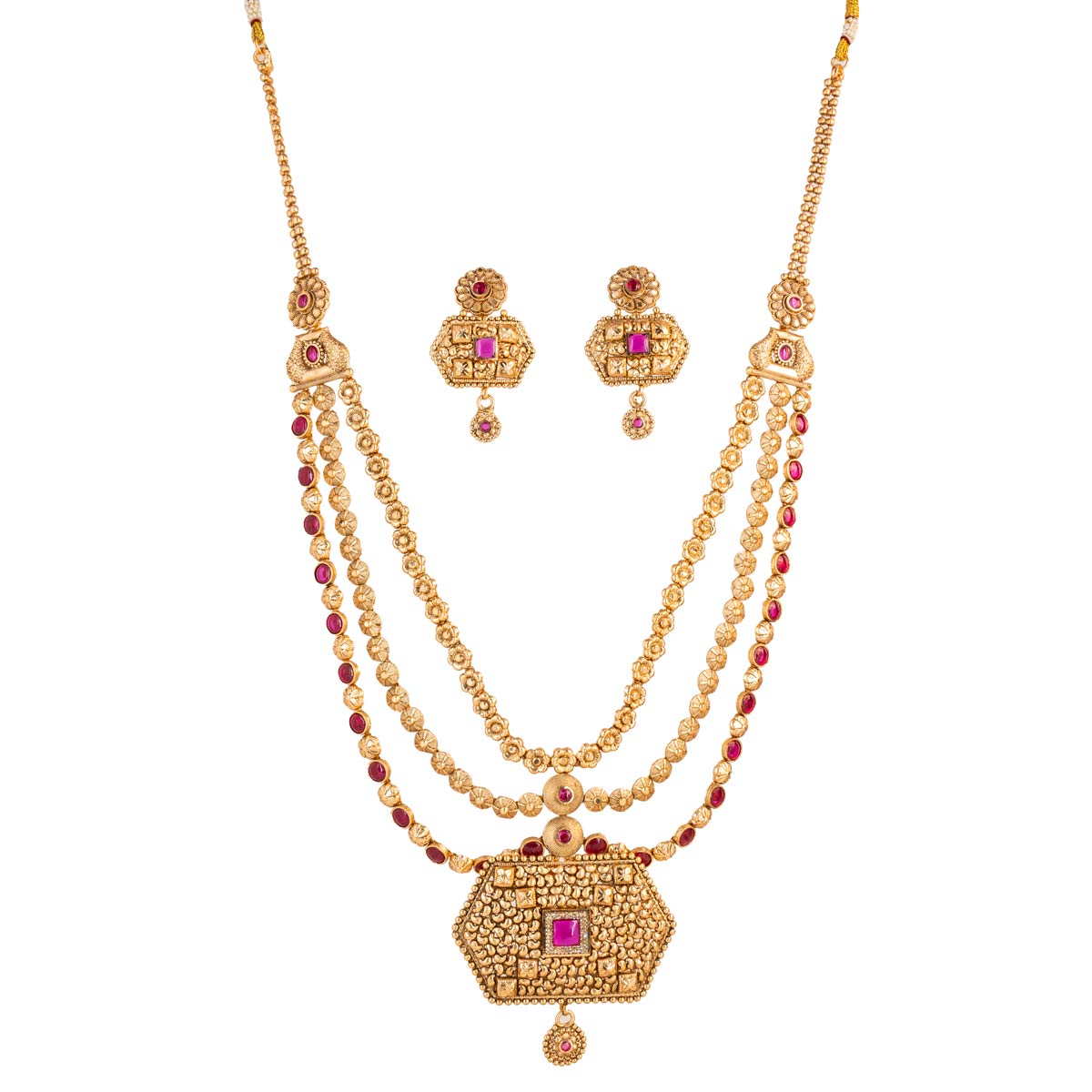 Manikya Triple-Strand Necklace Set