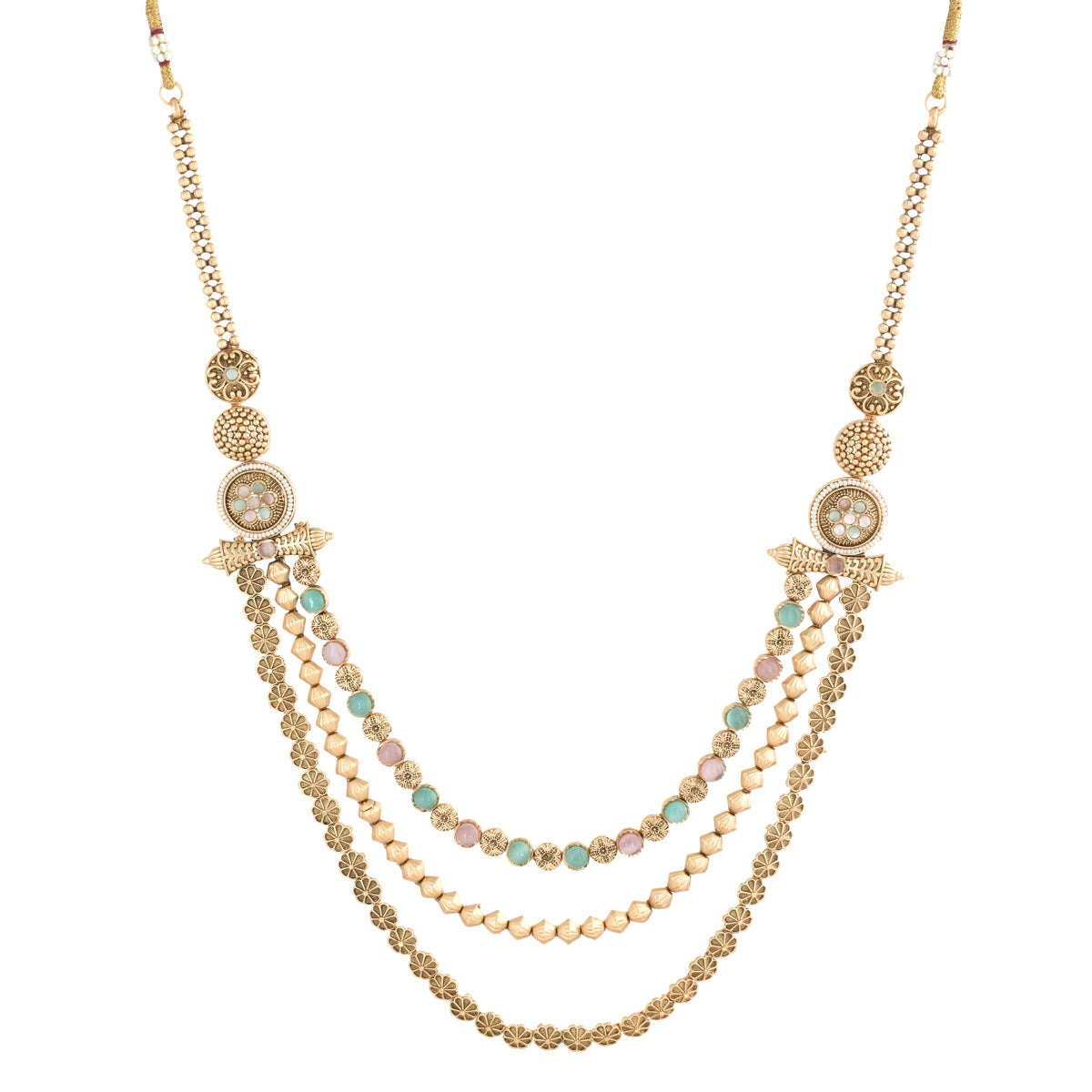 Triveni Gold-Plated Multi-Layer Necklace