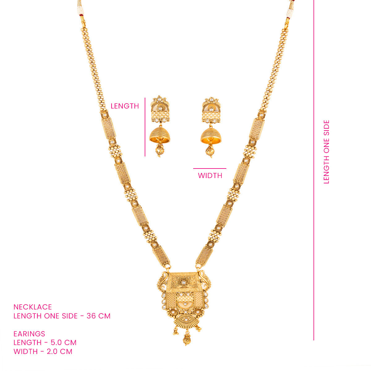 Antique Gold-Plated Temple Jewellery Set