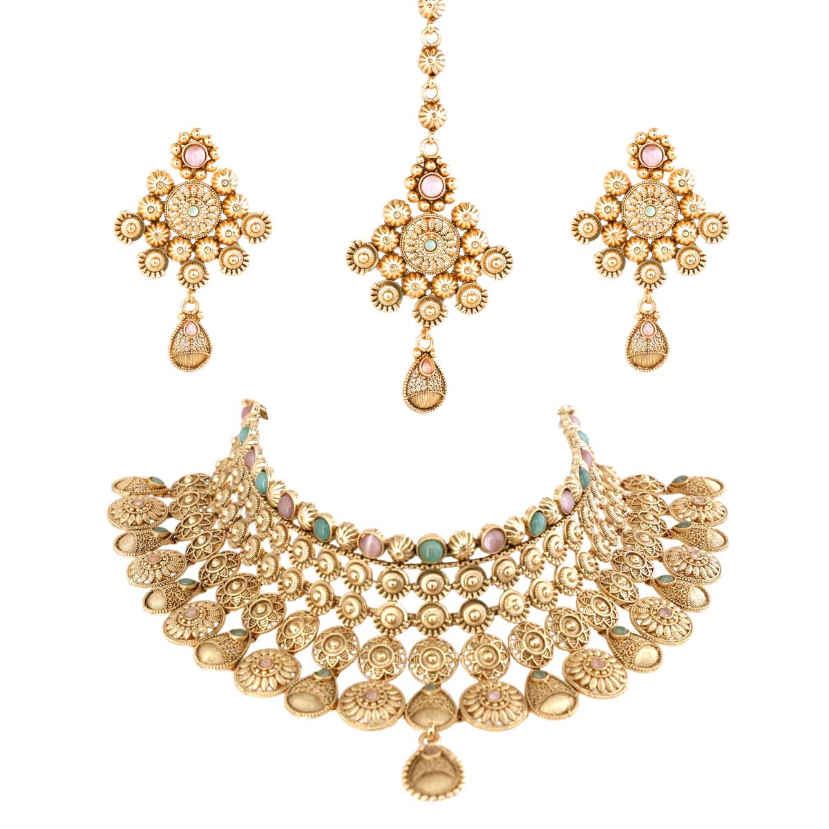 Kanak Pastel Statement Necklace Set