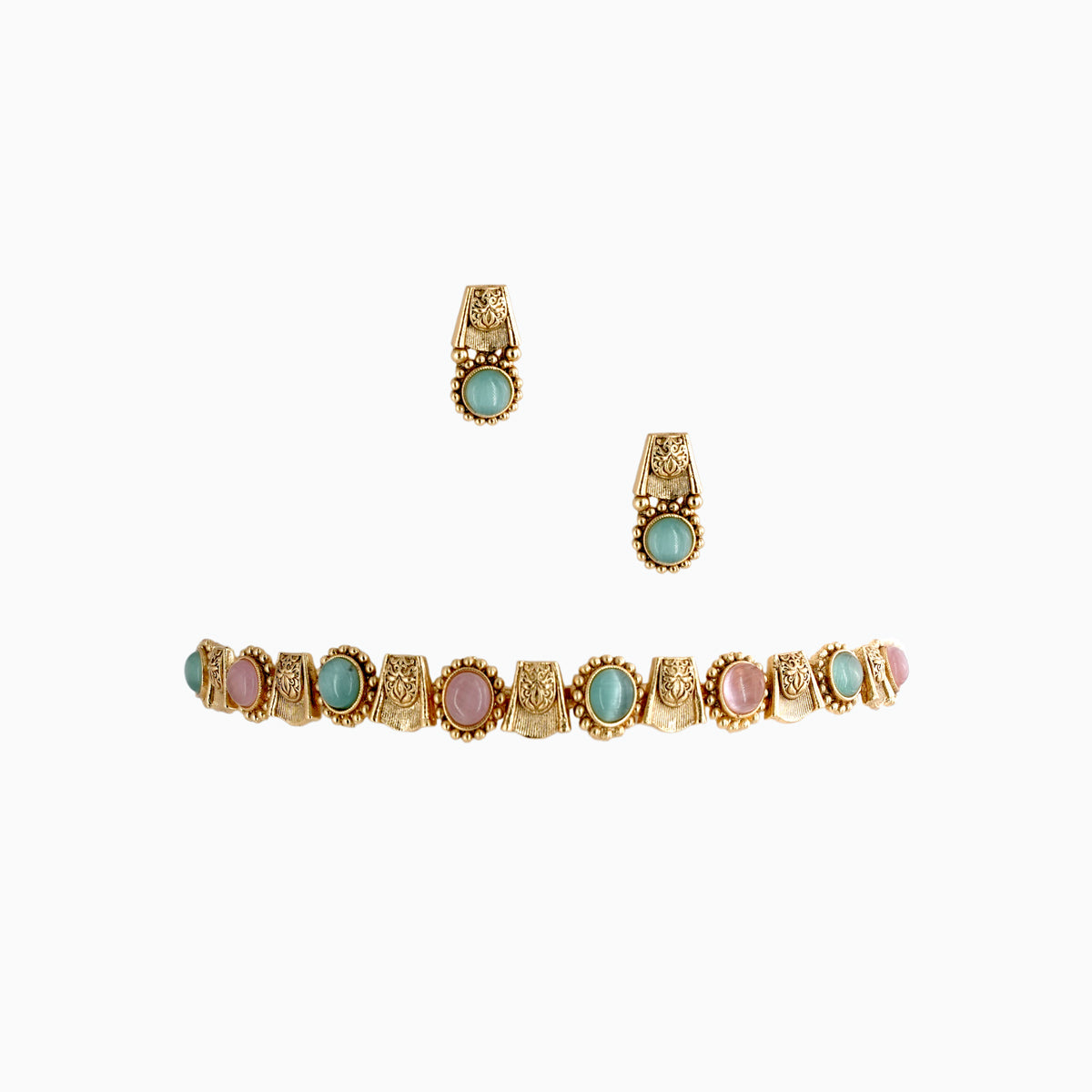 Gulabo Pastel Stone Necklace Set