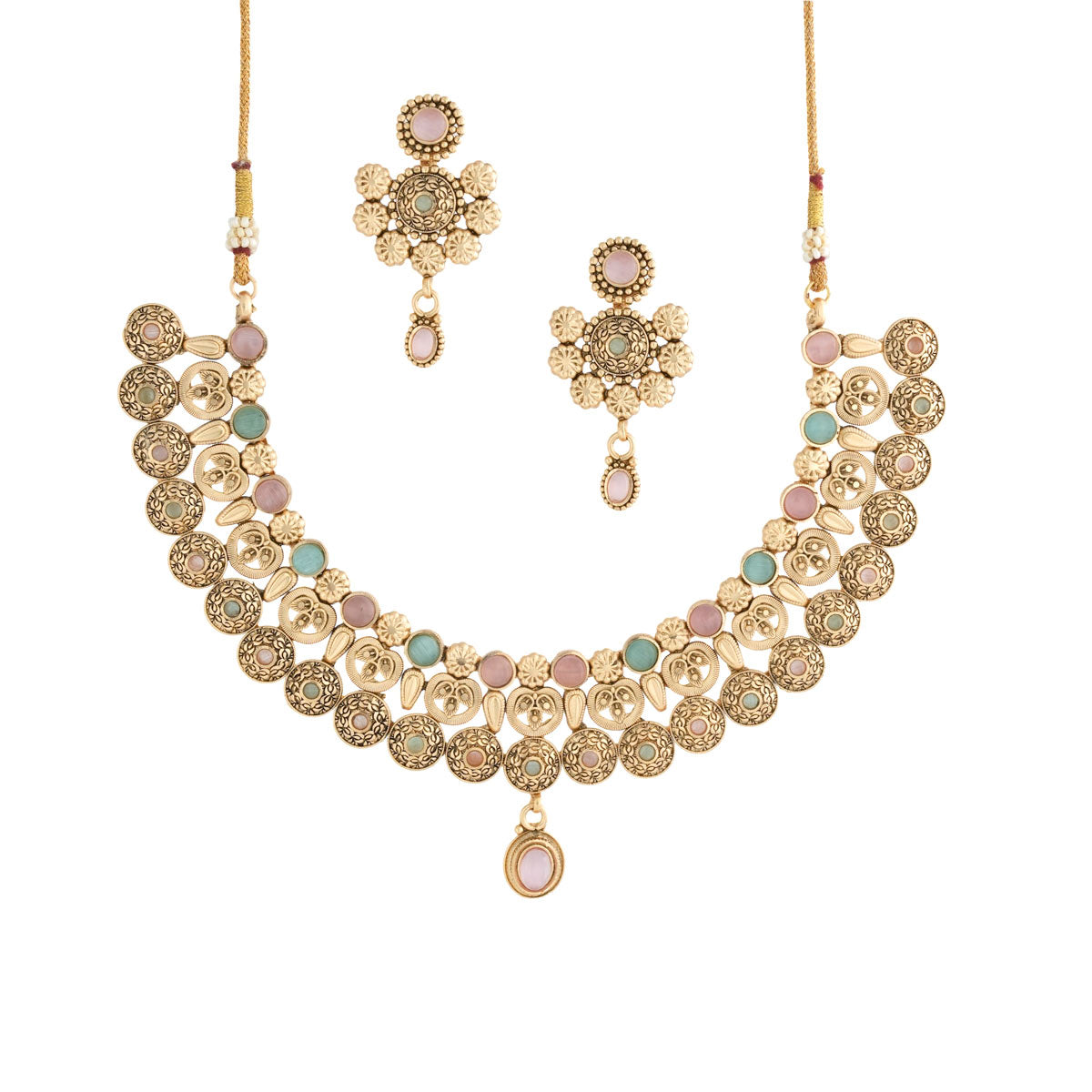 Kanak Pastel Statement Necklace Set