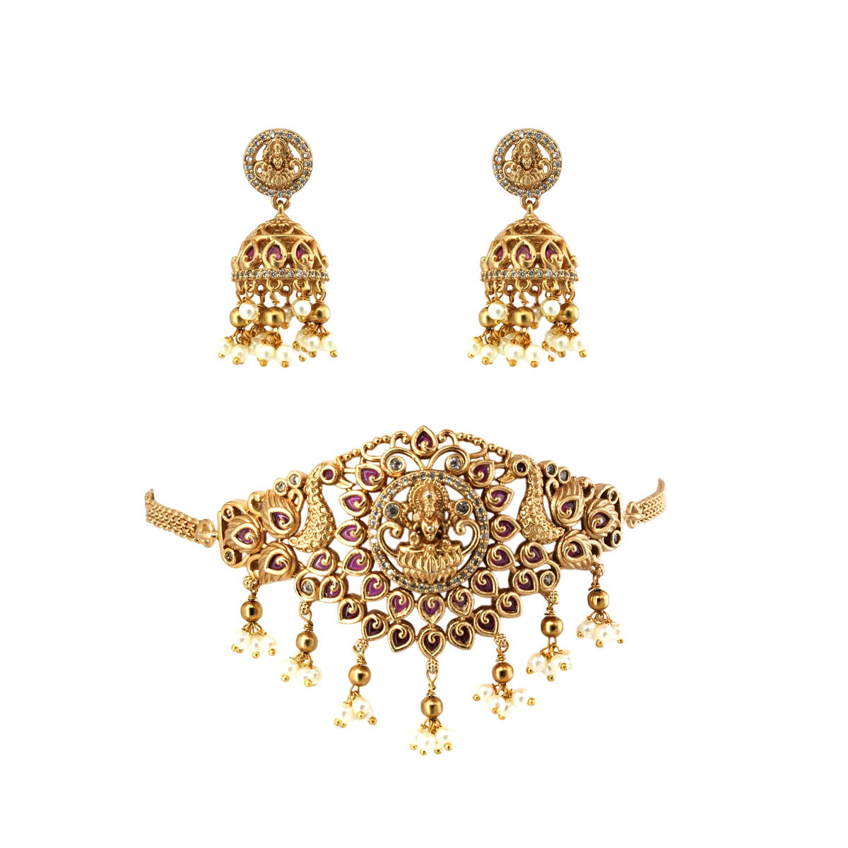 Lakshmi Jhumka Choker Necklace Set