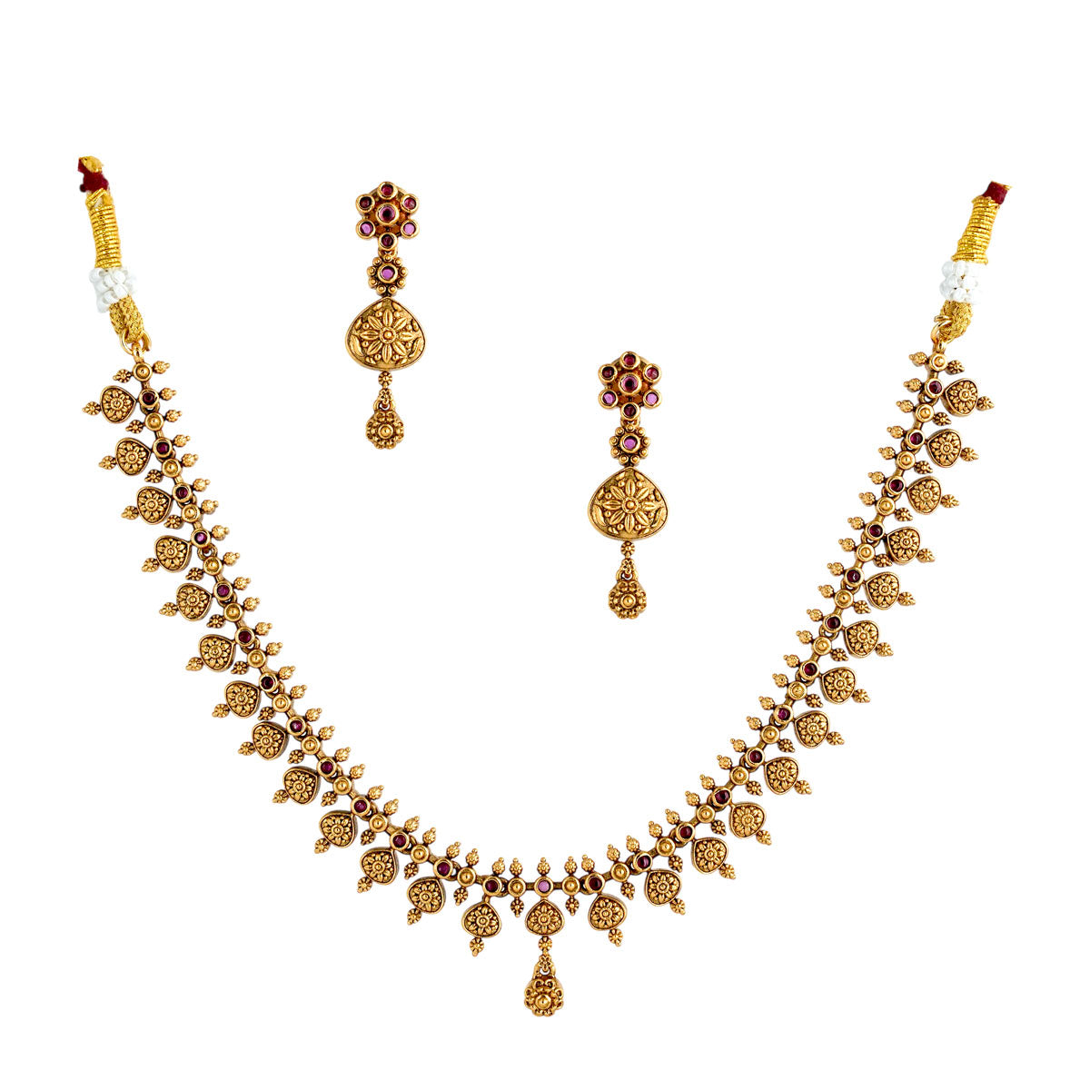 Golden Goddess Temple Necklace Set