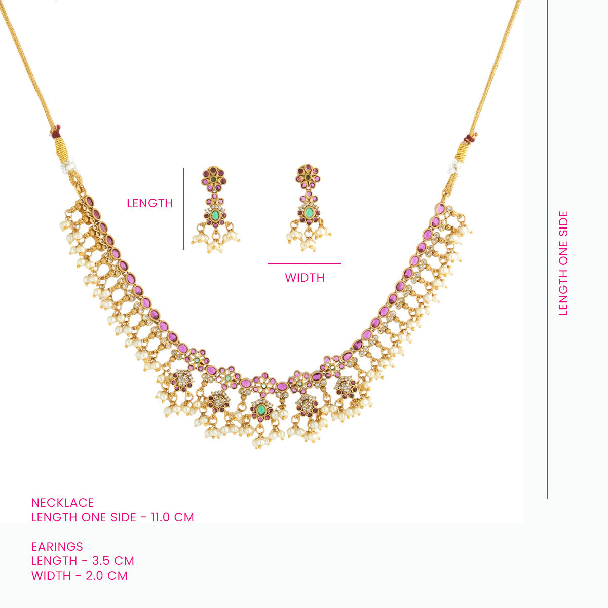 Pearl Bloom Jhumka Necklace Set