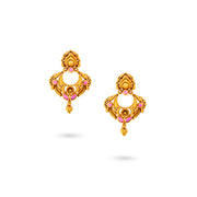 Floral Grace Gold Drop Earrings