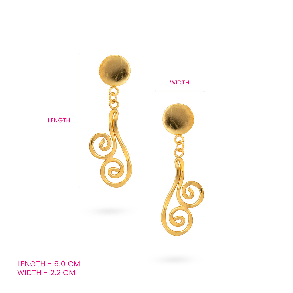 Gold-Plated Abstract Swirl Drop Earrings