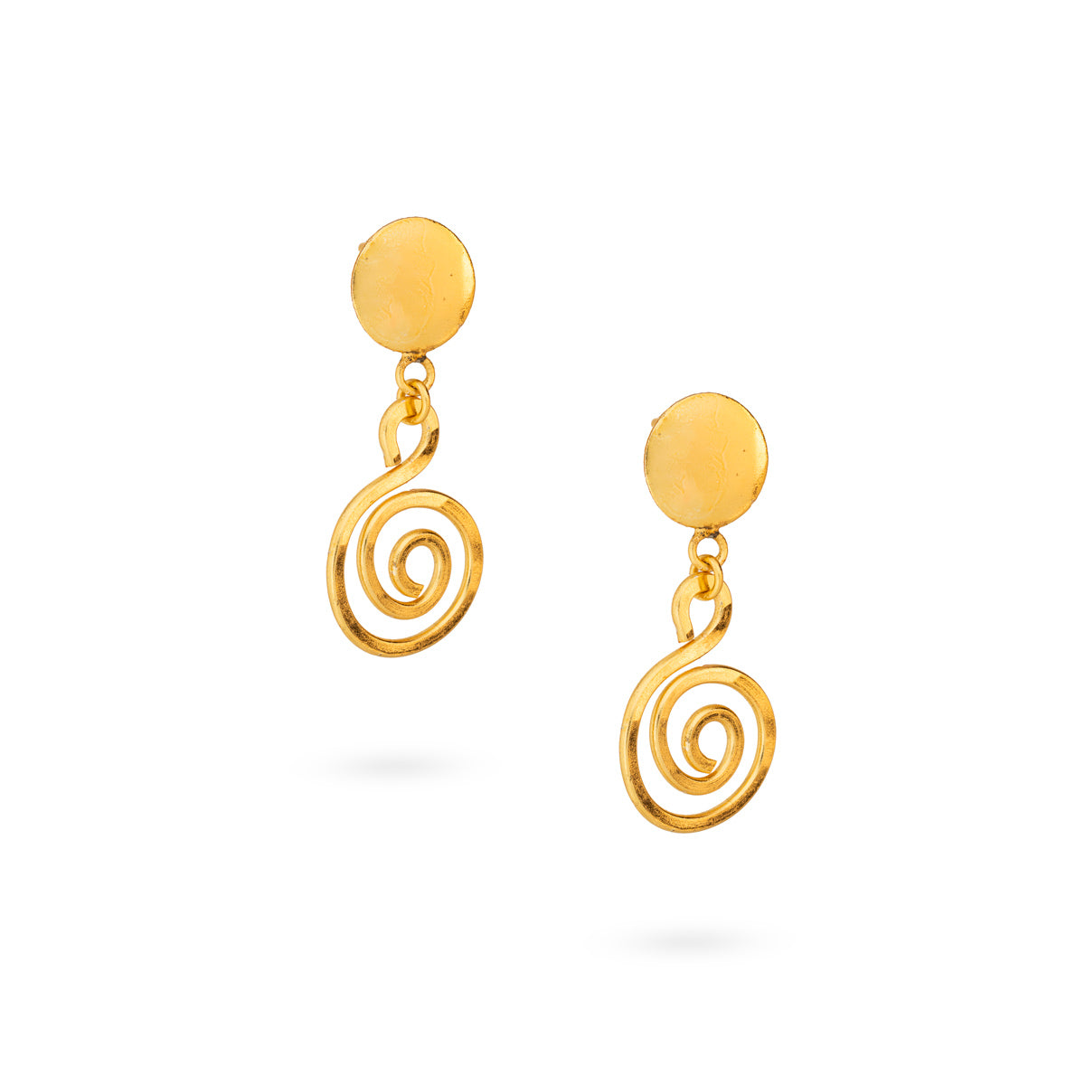 Gold-Plated Spiral Drop Earrings