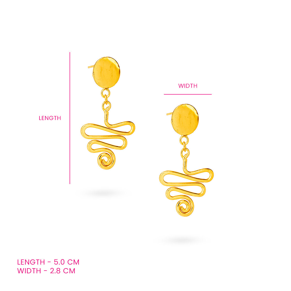 Contemporary Gold-Plated Abstract Swirl Earrings