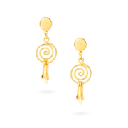 Elegant Gold-Plated Spiral Dangle Earrings