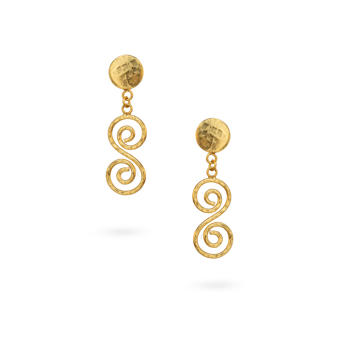 Gold-Plated Infinity Swirl Drop Earrings