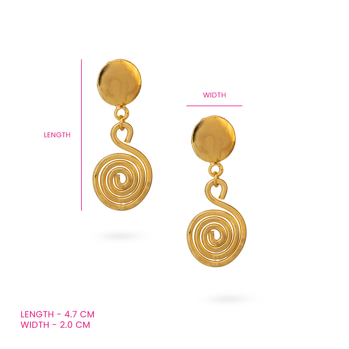 Gold-Plated Curled Drop Earrings