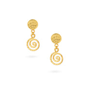 Textured Golden Double Spiral Earrings