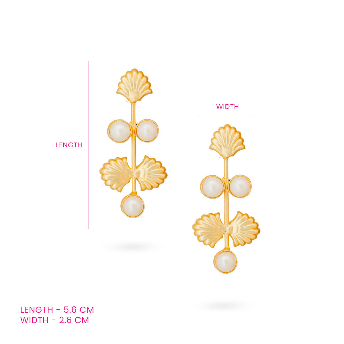 Gold-Plated Leaf and Pearl Drop Earrings