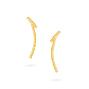 Gold-Plated Minimalist Curved Bar Earrings