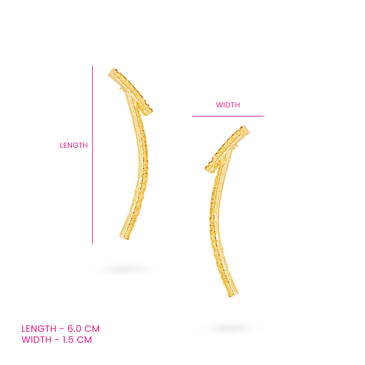 Gold-Plated Minimalist Curved Bar Earrings