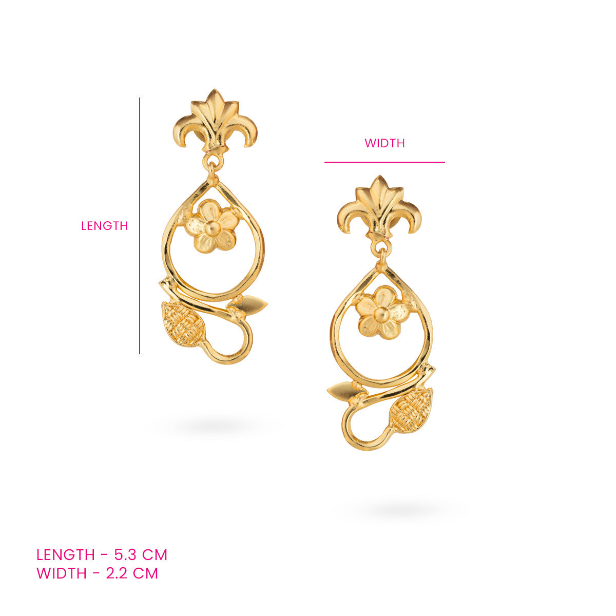 Gold-Plated Floral Drop Earrings