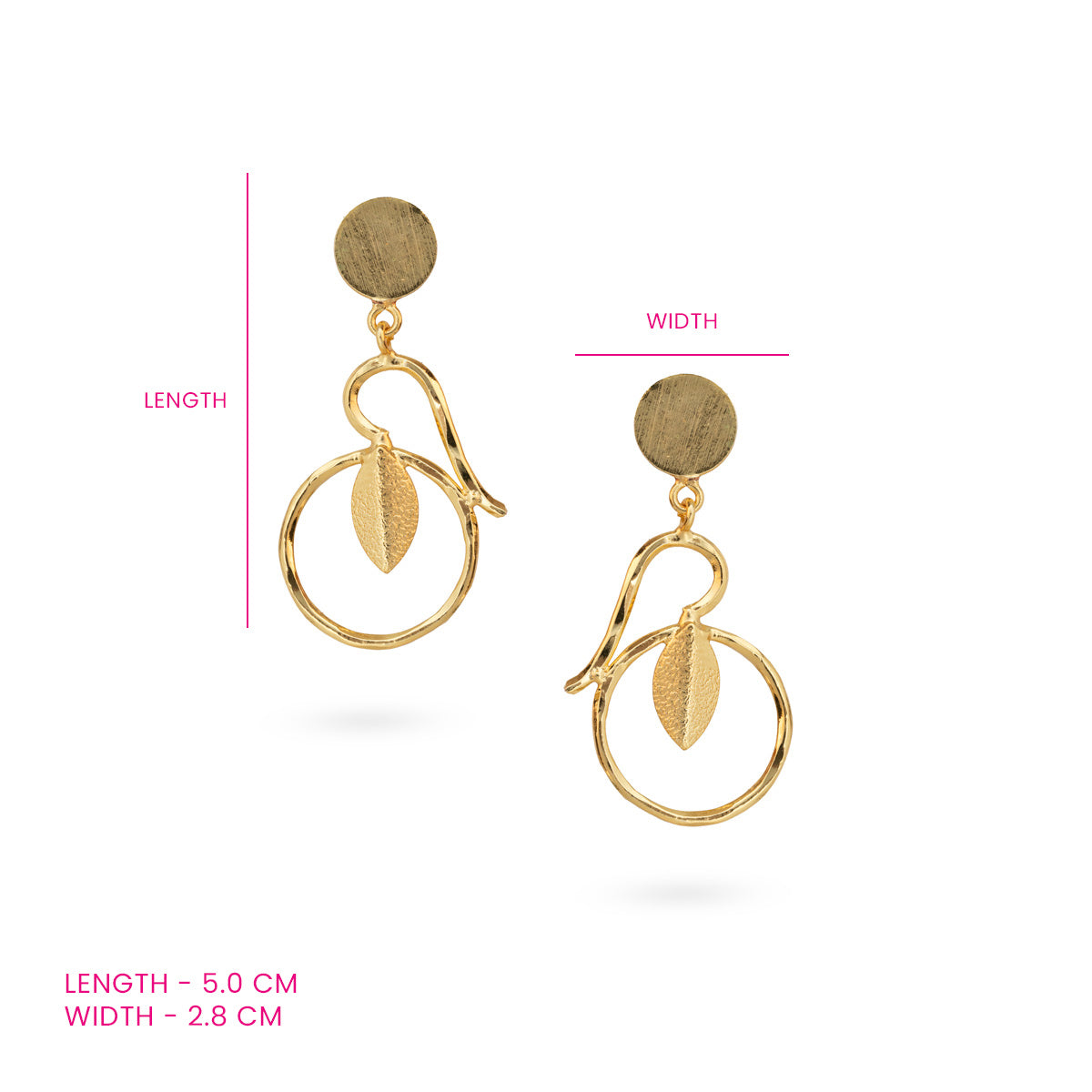 Gold-Plated Leaf-Inspired Hoop Earrings