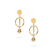 Golden Floral Charm Dangling Earrings