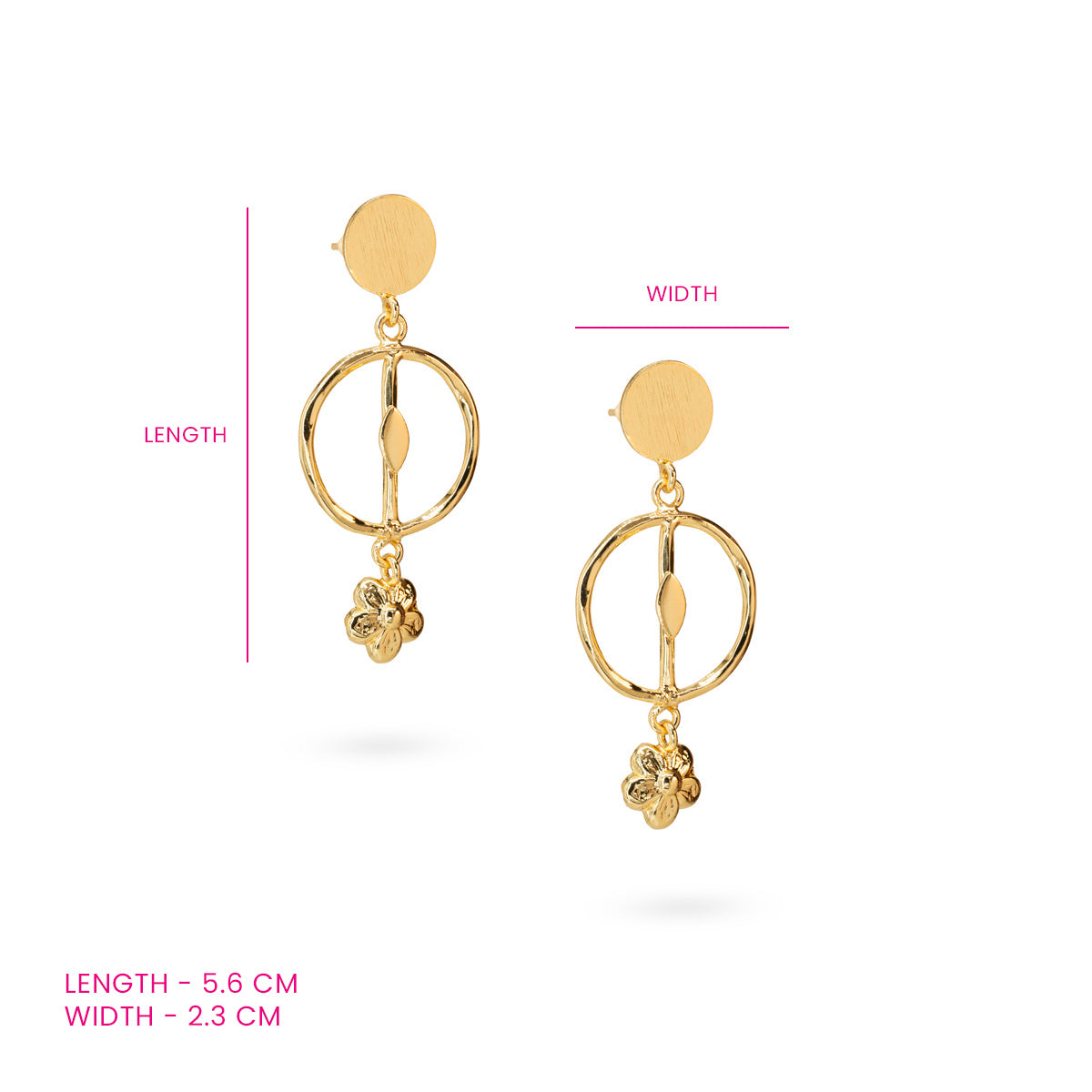 Golden Floral Charm Dangling Earrings