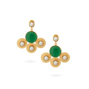 Golden Green Circular Statement Earrings