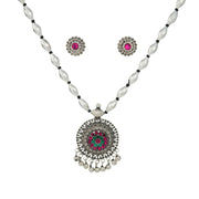 Gulbandh Oxidized Silver Necklace Set