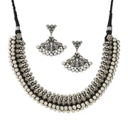 Antique Oxidized Silver Layered Necklace