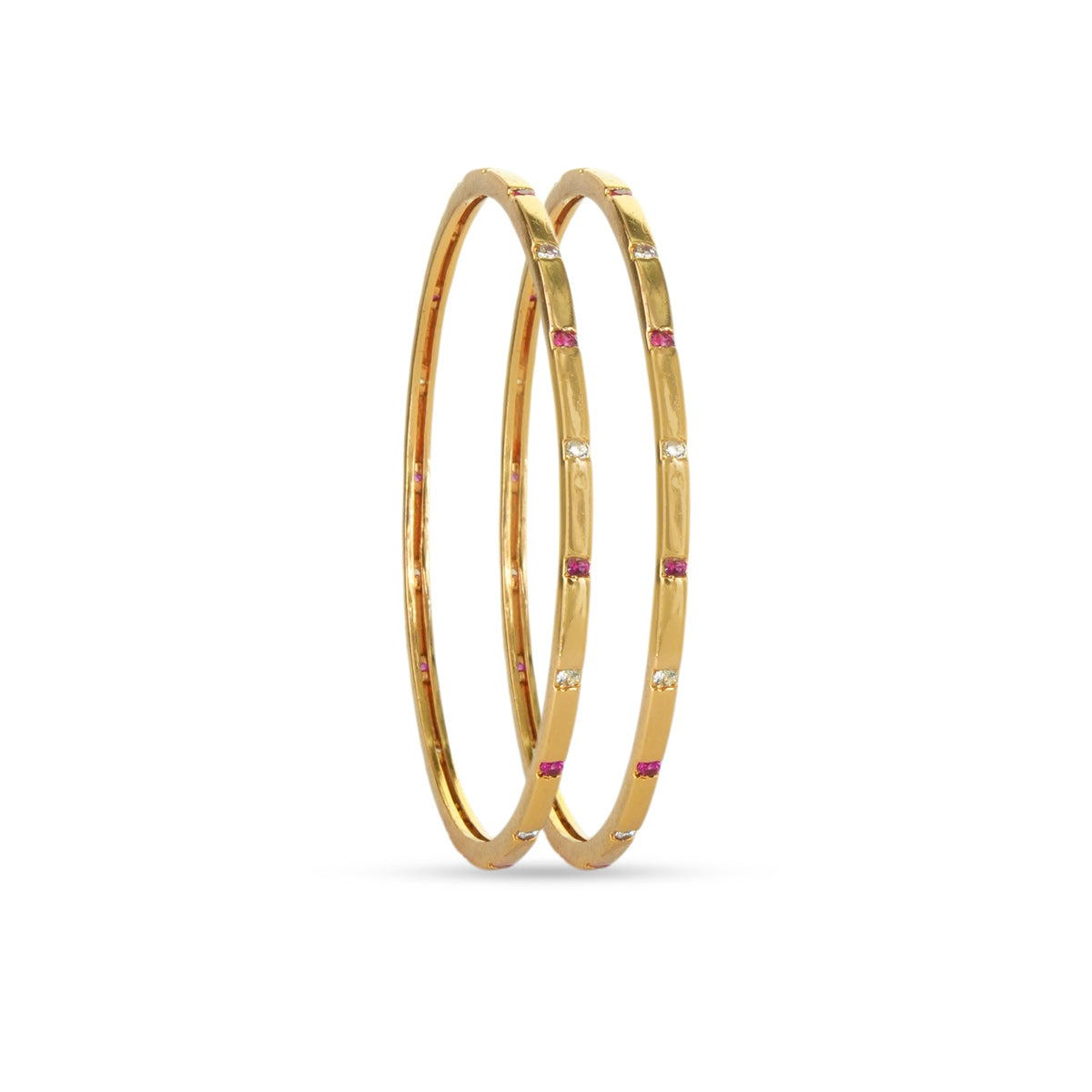 Elegant Ruby and Diamond Bangle - Single Bangle