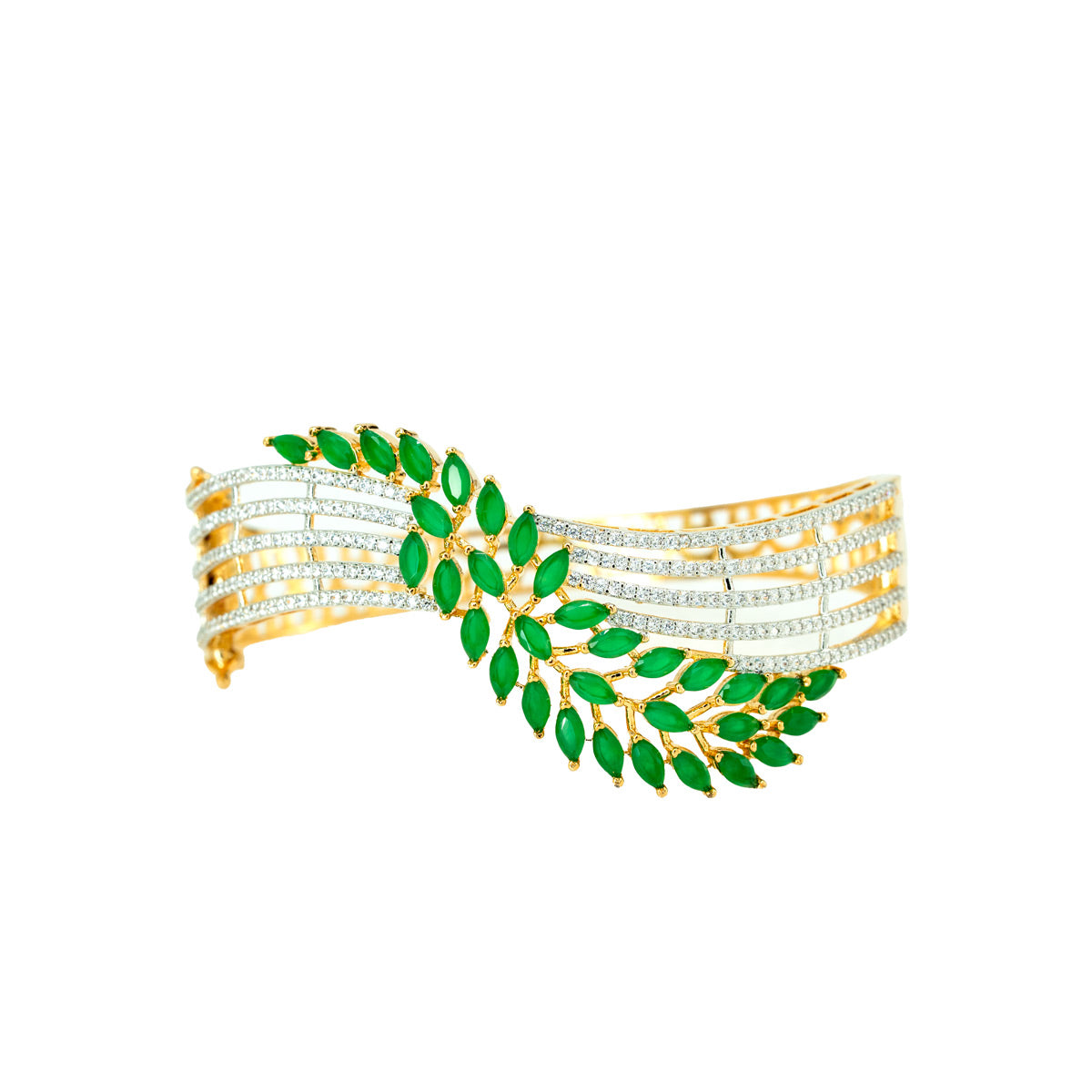 Vine Cuff Bracelet with Stone Detailing