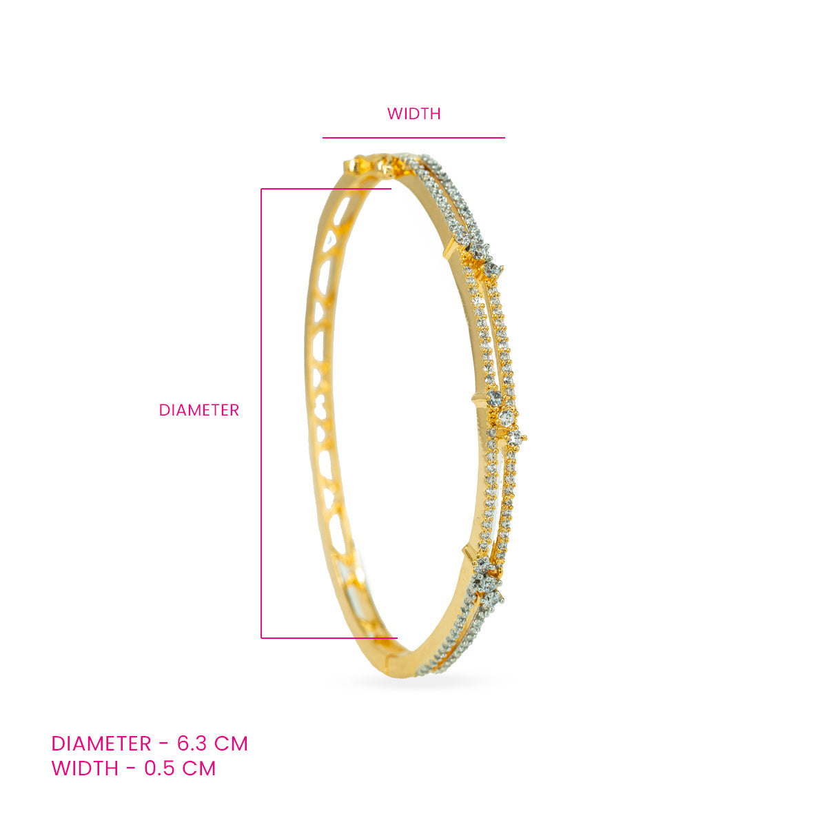 Slim Zircon Brass Bangle