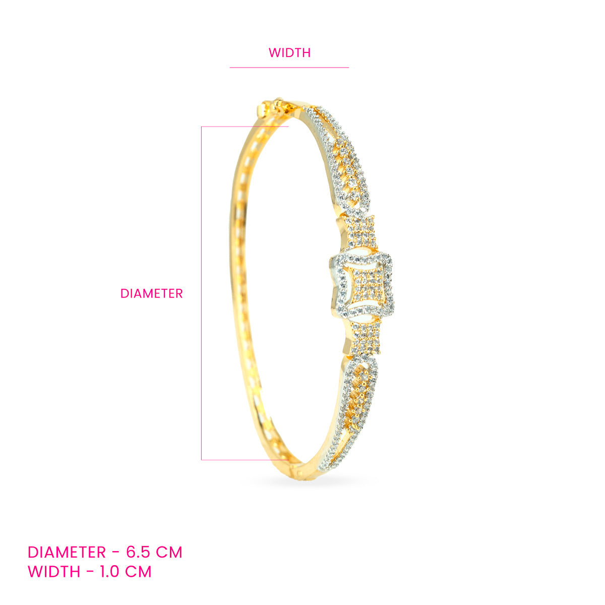 Geometric Zircon Brass Bangle