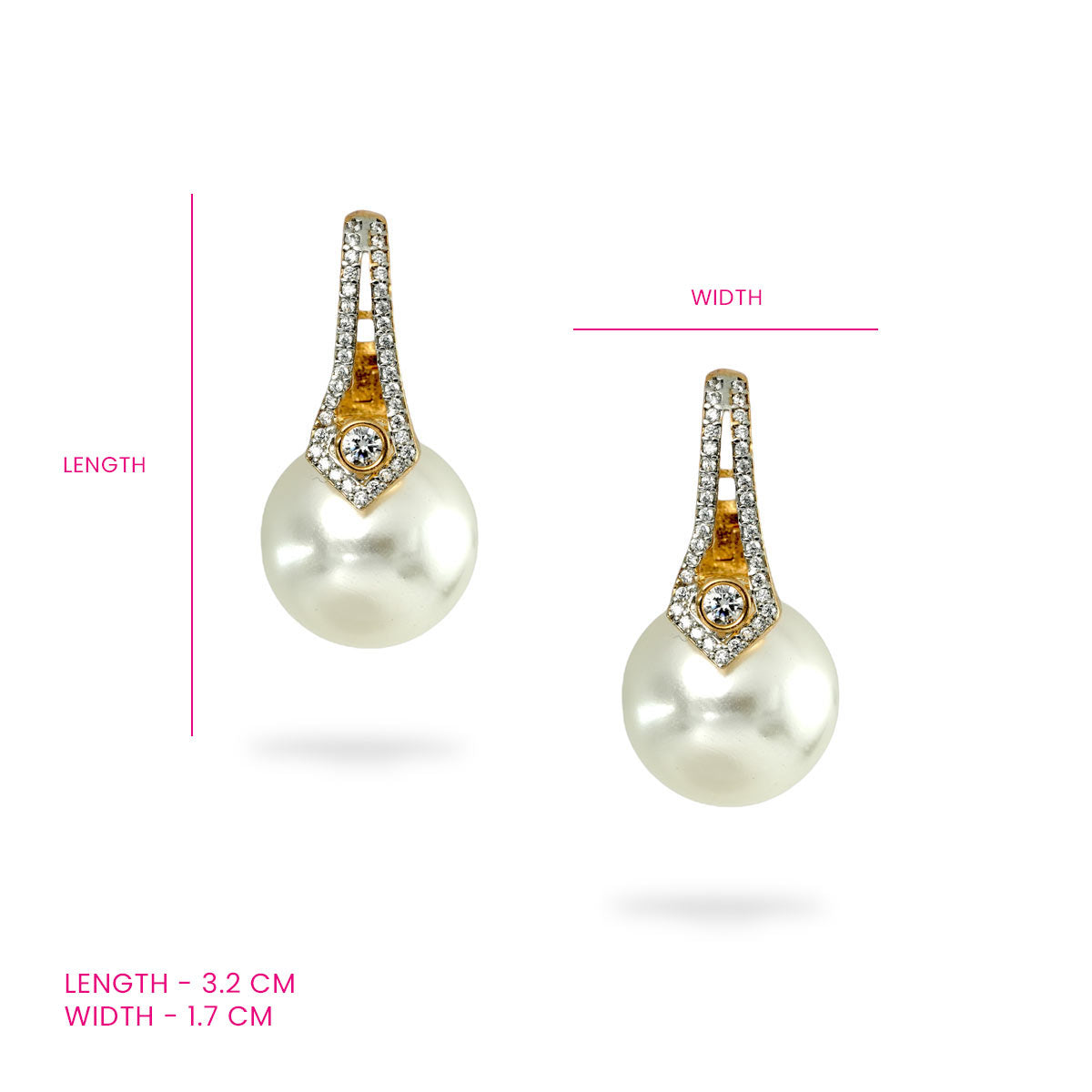 Pearl Drop Zircon Earrings