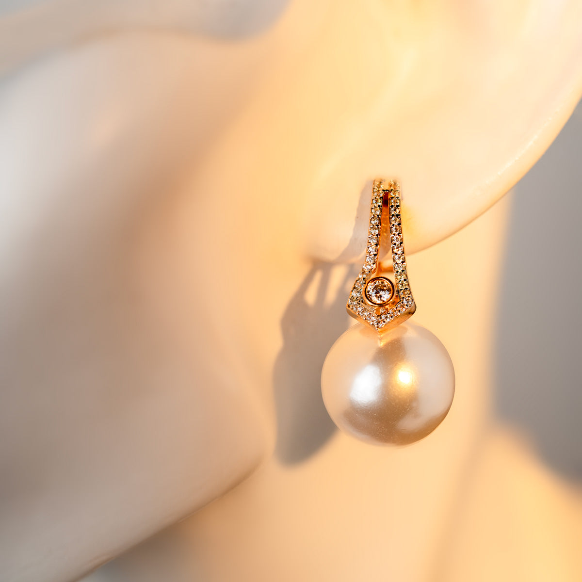 Pearl Drop Zircon Earrings