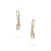 Square Radiance CZ Stone Drop Earrings