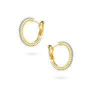 Elegant Textured Dual-Tone Hoop Earrings