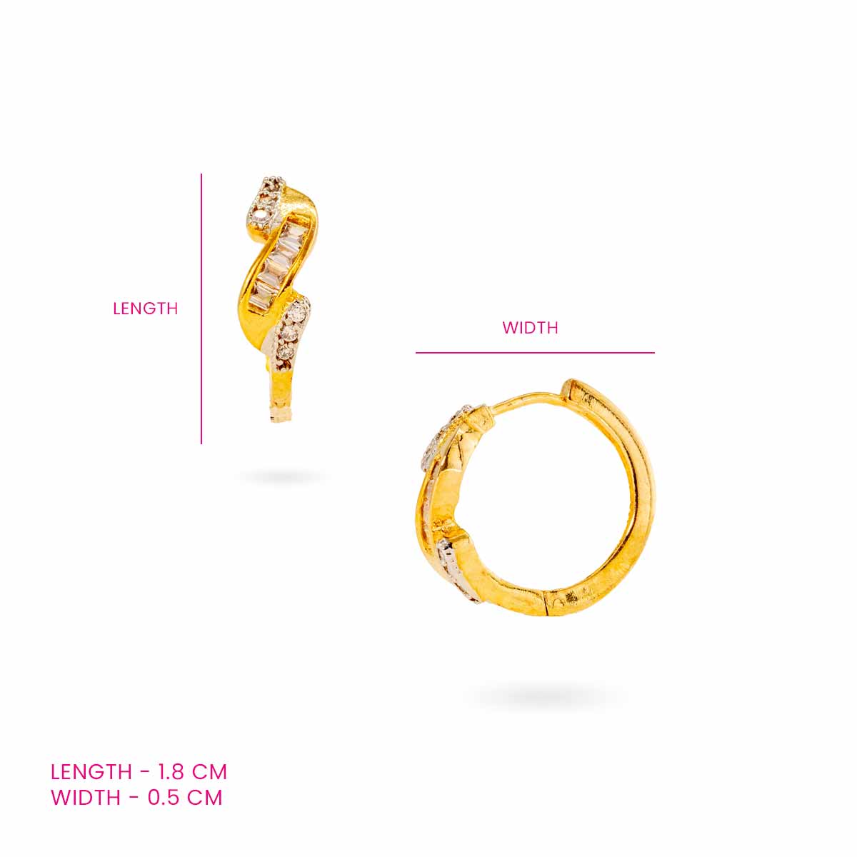 Twist Elegance Baguette CZ Hoops