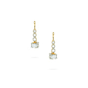 Exquisite Drop Earrings with Square-Cut Stones