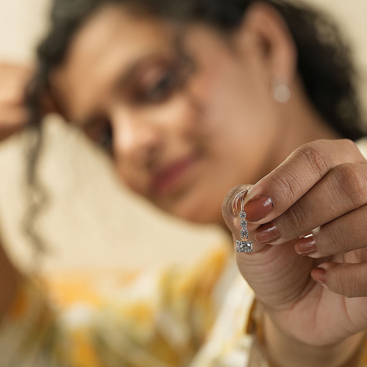 Exquisite Drop Earrings with Square-Cut Stones