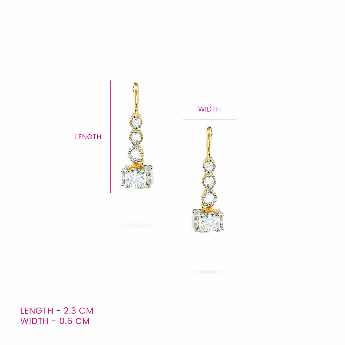 Exquisite Drop Earrings with Square-Cut Stones