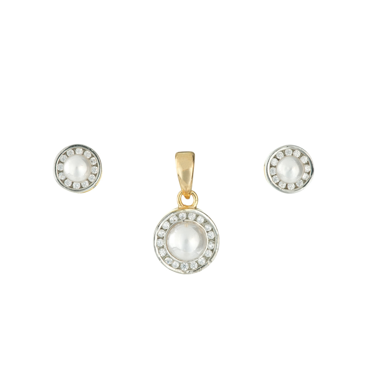 Pearl Halo Pendant Set