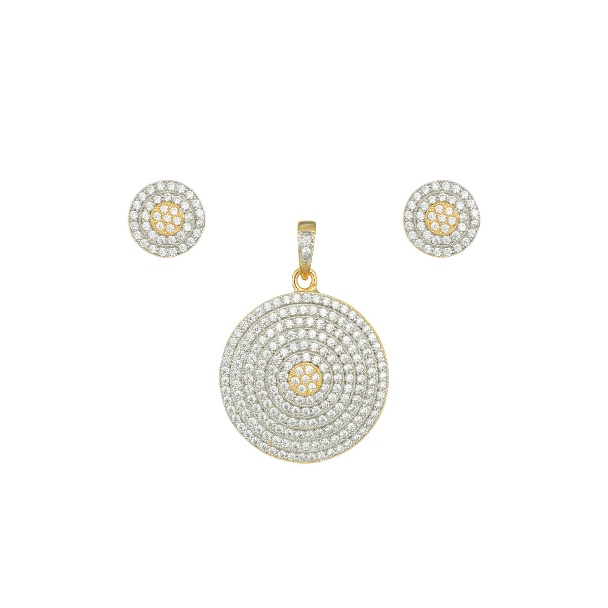 Gold Radiance Circular Pendant Set