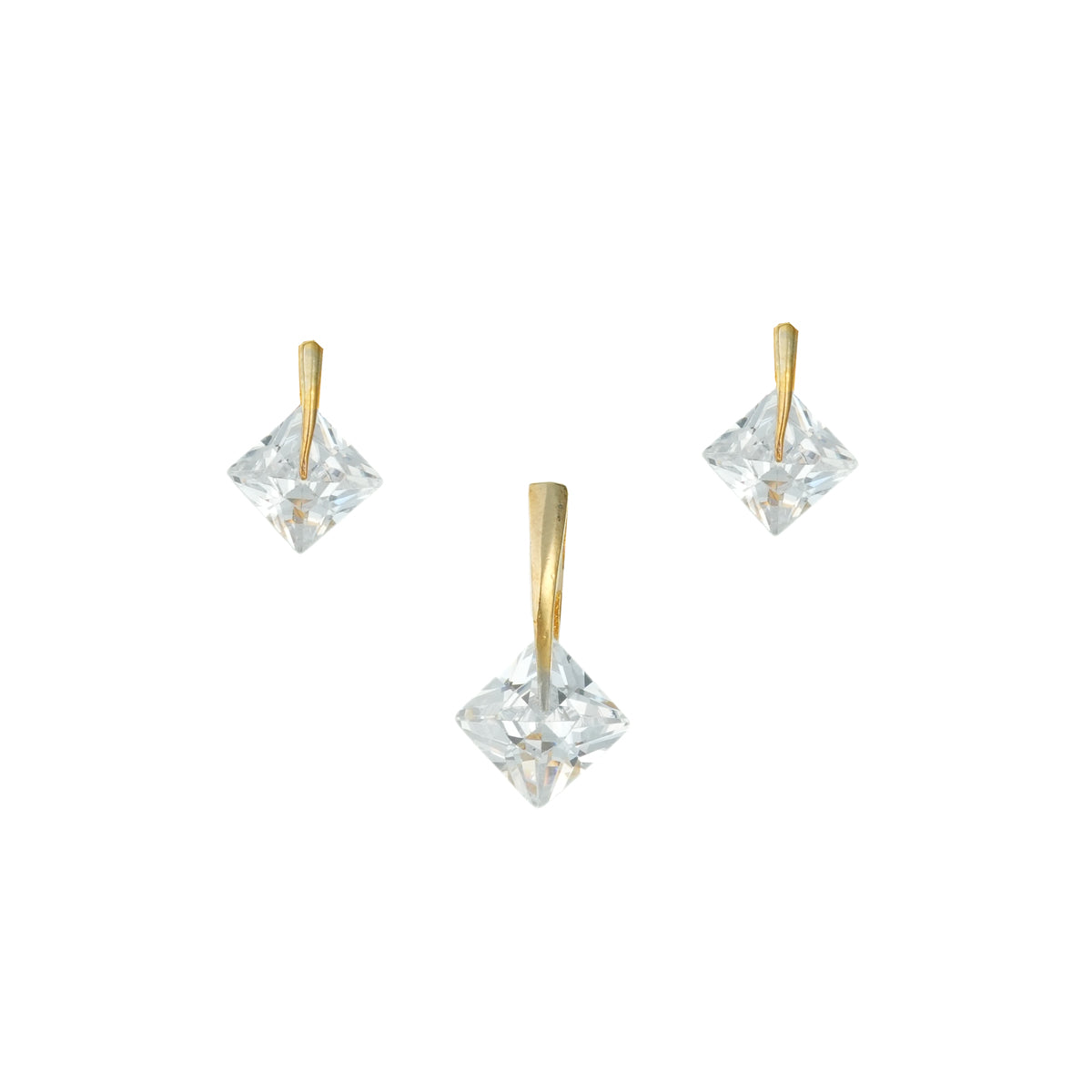 Square Crystal Pendant Set