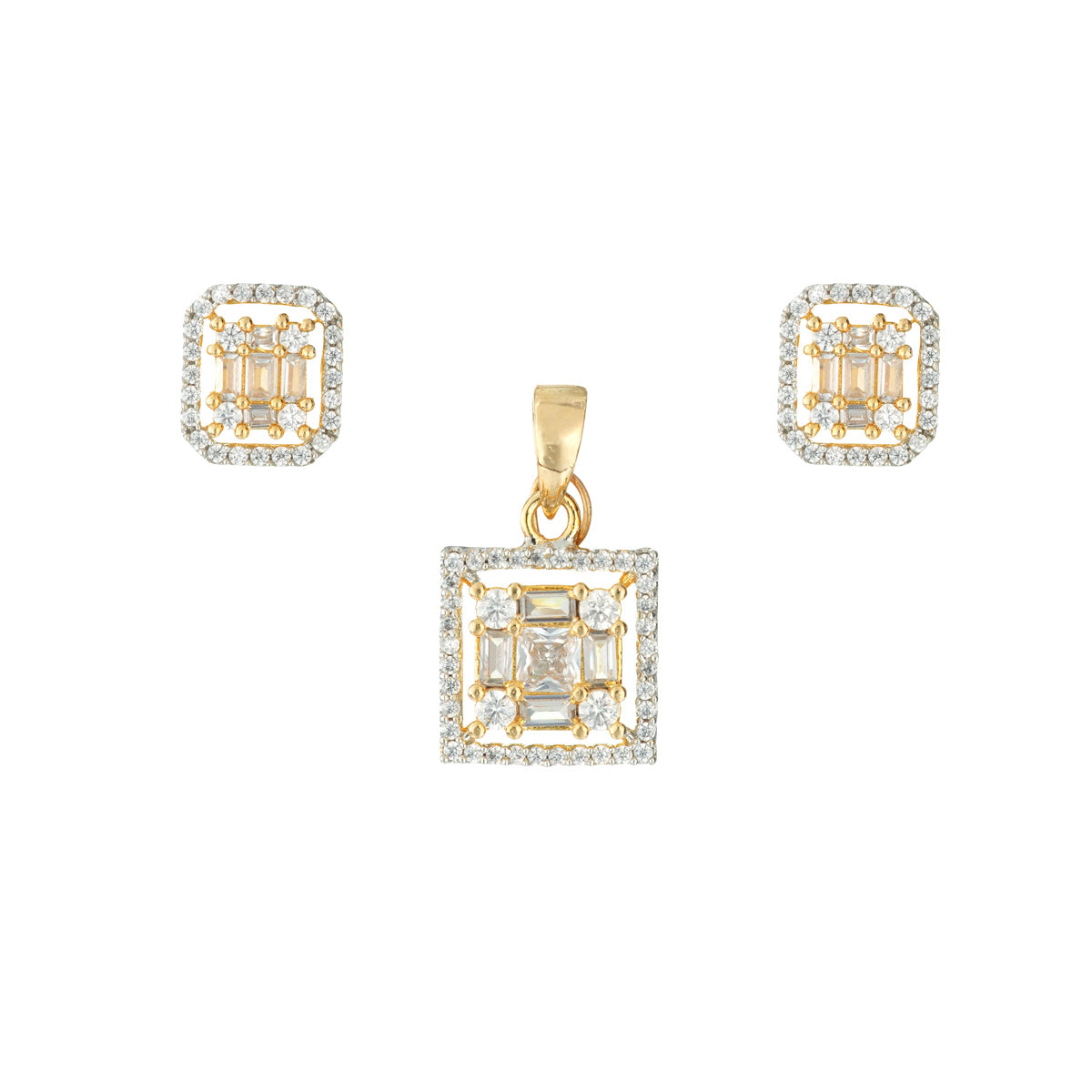 Radiant Square Pendant Set