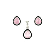 Pink Teardrop Pendant Set