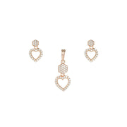 Sparkling Heart Pendant Set